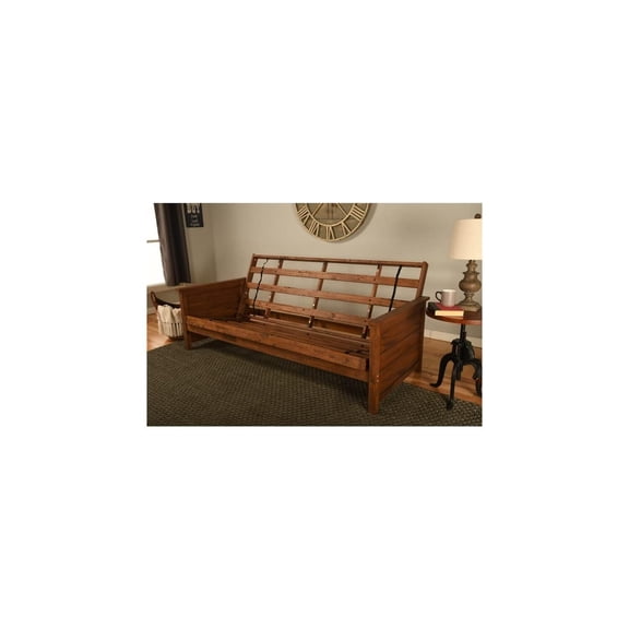Futon Frame Full Size Convertible Sofa Bed Solid Hardwood Weathered Brown