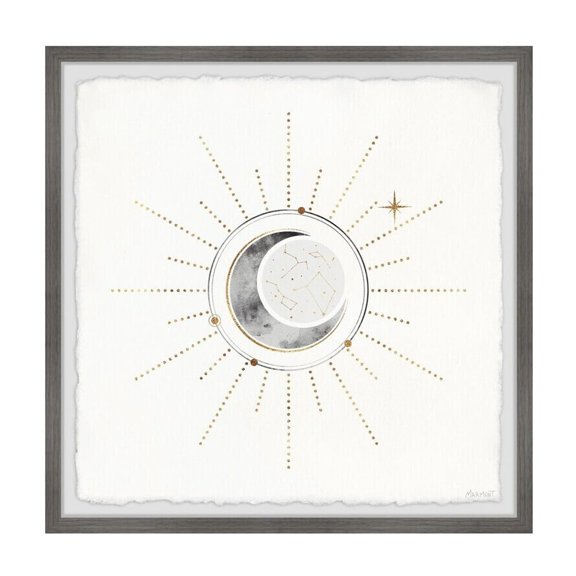 Celestial Sphere Wall Art - Framed Canvas Print - Modern Home Decor - 32x32 Inch