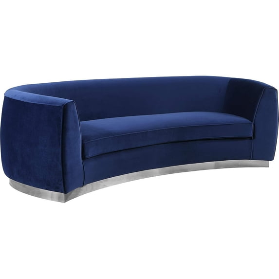 Modern Motifs Modern, Contemporary Velvet Upholstered Chair with Stainless Steel Base in Rich Metallic Finish, Living Room Furniture