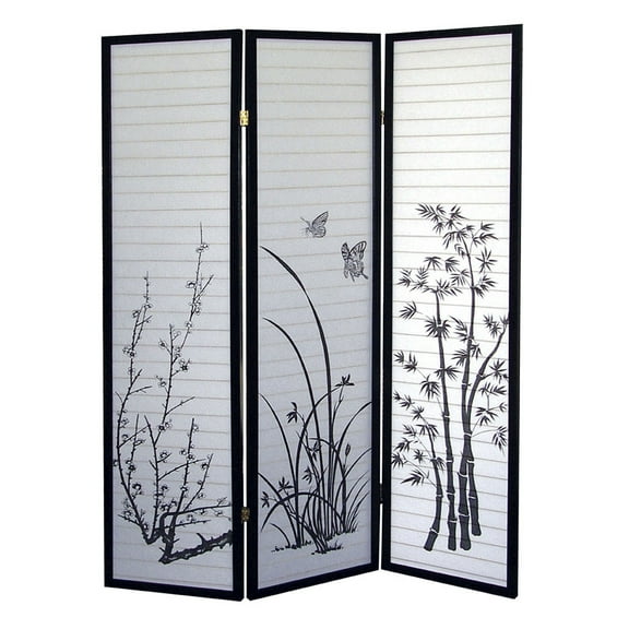 Boho Room Divider 4-Panel - Floral Screen Privacy Screen, Home Decor, Space Divider, Folding Panel