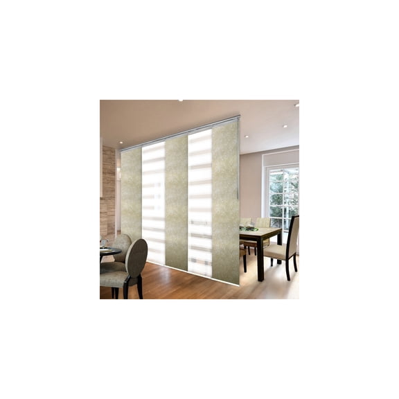 Modern Room Divider PanelsAdjustable Metal Wall DecorSliding Panel Track System 58-110" Wide