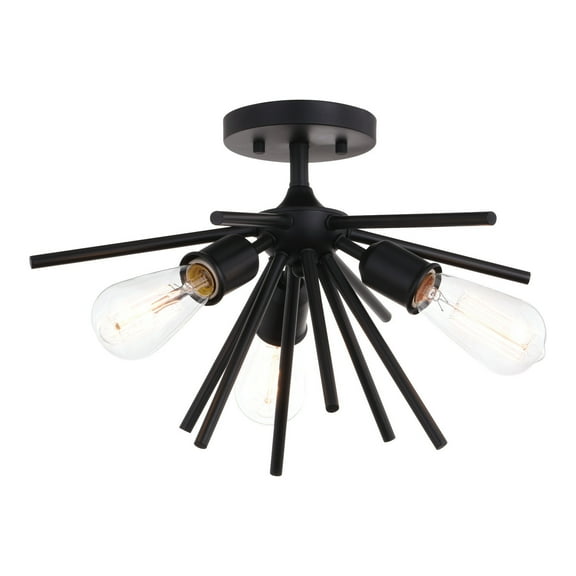 Sputnik Flush Mount Ceiling Light - 3 Light Mid Century Modern Matte Black Fixture