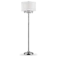 thumbnail image 1 of Tall Crystal Floor Lamp - 62.5" Modern Boho Style Lamp with Silver Accents & Linen Shade, 1 of 1