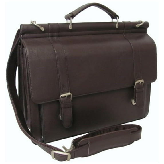 Leather Briefcase for Men - Dark Brown Professional Work Bag - Vintage Style Laptop Bag