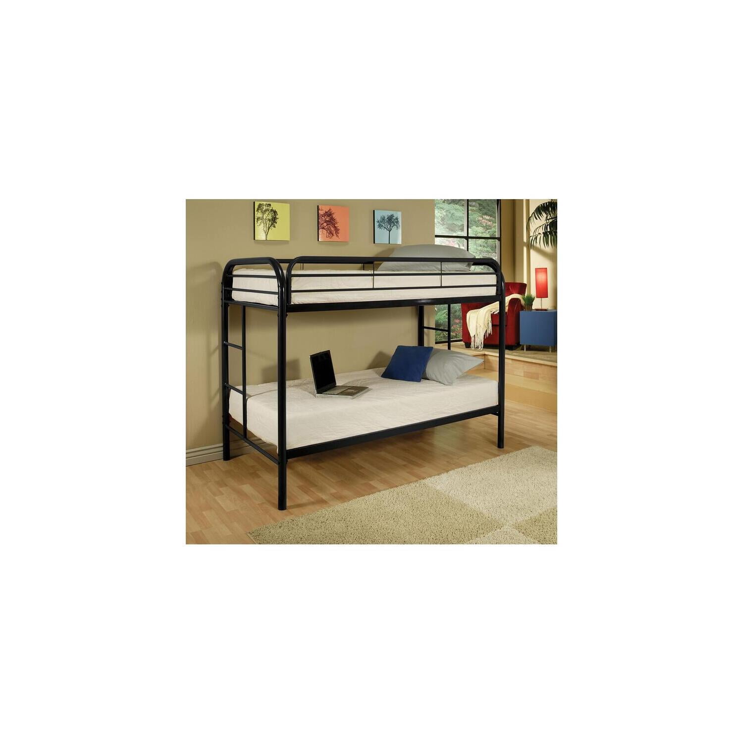 Homestock Boldly Bohemian Twin/Twin Bunk Bed, Black - 60"H x 41.5"W x ...