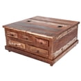thumbnail image 1 of Coffee Trunk Table 5 Drawer Antique Wood Storage Chest Table, 1 of 4
