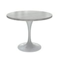 thumbnail image 1 of Homestock City Chic 36" Round Dining Table - White Base, Sintered Stone Top, 29.69"H x 36.43"W, Easy Maintenance, Powder-Coated Steel, 1 of 6