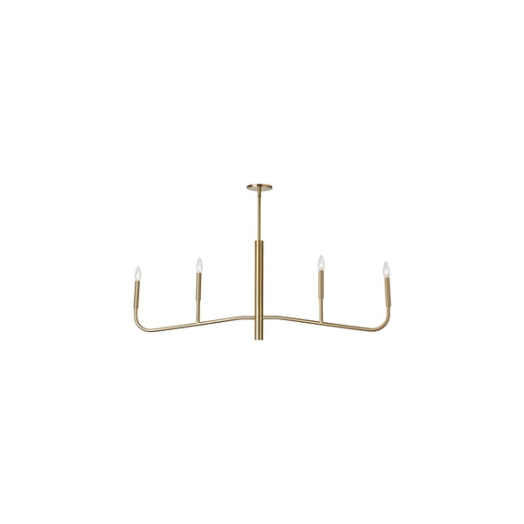 City Chic 4 Light Chandelier - Aged Brass Horizontal Lighting Fixture