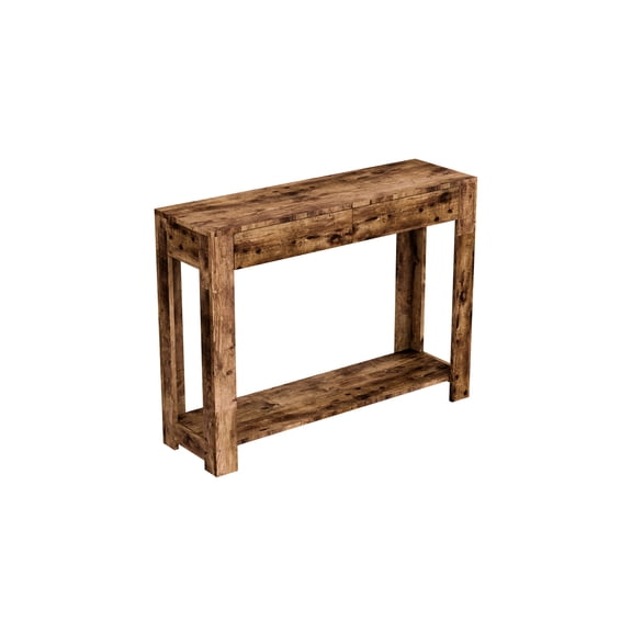 Homestock City Homestockleek Co. Console Table 40L Brown Reclaimed Wood 2 Drawers 1 Homestockhelf