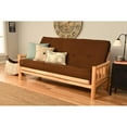 thumbnail image 1 of Homestock City Sleek Futon Frame-Natural Finish-Suede Chocolate Mattress, 1 of 7