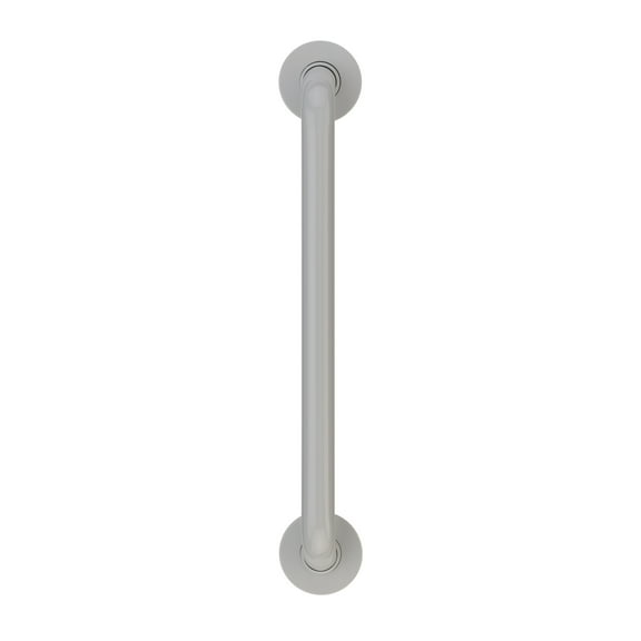 Bathroom Grab Bar 36 Inch - Straight Safety Rail with Cover Flange - Vinyl Coated Grip - Light Gray