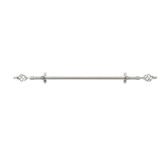 Homestock Classic Comfort Decorative Window Curtain Rods With Finials, 28 To 48 Inches, 0.75 Diameter - Metallo - Lightweight & Easy To Install, Adjusts Telescopically To Fit Any Window