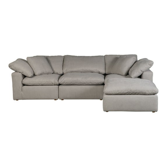 Coastal Charm Modular Sectional Sofa - Light Grey Fabric Lounge Seating