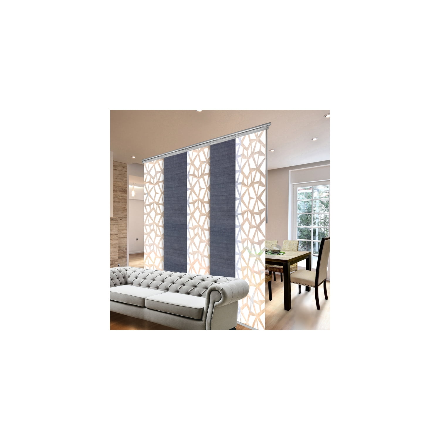 Coastal Room Divider PanelsAdjustable Track SystemMetal Wall DecorHome Partition5 Panels Included