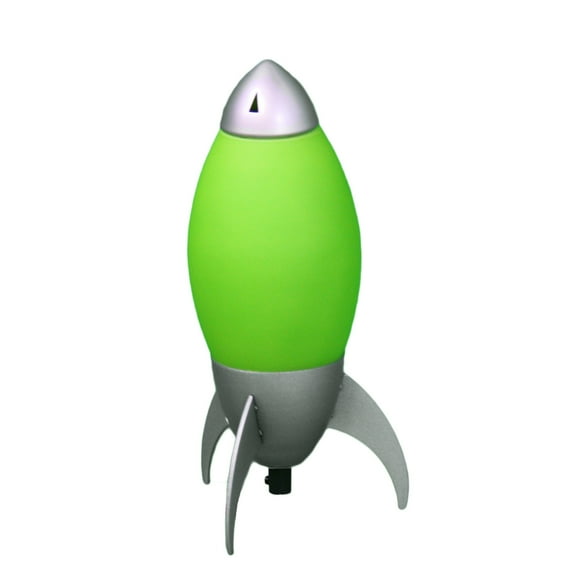Rocket Table Lamp for Kids - Yellow Space Lamp - Bedroom Night Light - 10.5 Inch Height