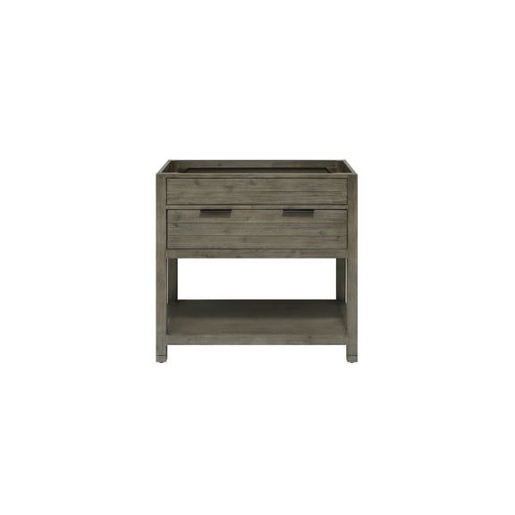 Bathroom Vanity Base 36 Inch, Coastal Cool Vanity, Rustic Taupe Finish, Modern Sink Cabinet