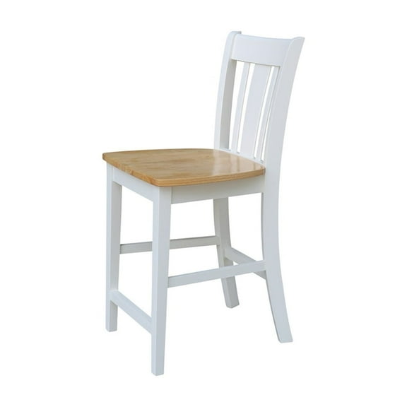 Counter Height Stool Solid Wood Bar Stool Coastal Cottage Kitchen Island Seating