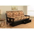 thumbnail image 1 of Homestock Coastal Cottage Full Futon Frame with Storage Drawers, Color:Black/Brown, 1 of 1