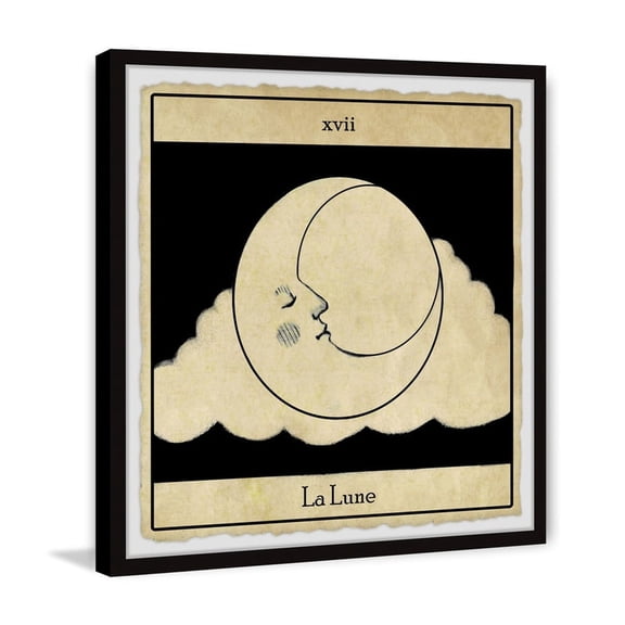 Coastal Wall Art Print - La Lune Framed Canvas Painting - 32x32 Inch Home Decor