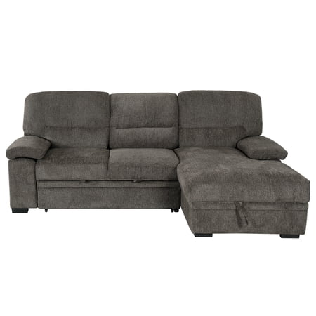 Sleeper Sectional Sofa with Storage - Living Room Furniture, Convertible Futon, Comfortable Seating