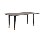 Rustic Oak Dining Table - Solid Wood Table with Copper Legs - Farmhouse Kitchen Table - Seats 6