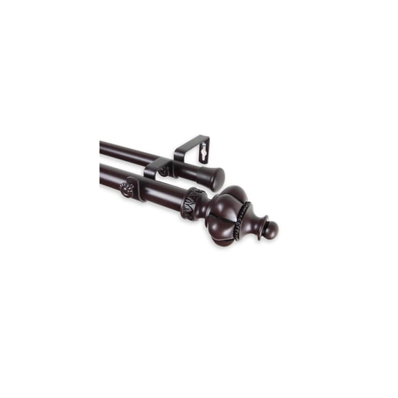 Coastal Curtain Rod 120-170 Inch, Adjustable Double Rod Set, Drapery Hardware, Home Decor