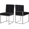 thumbnail image 1 of Contemporary Chic Modern, Contemporary Velvet Upholstered Dining Chair with Durable Metal Base, Set of 2, 18" W x 22" D x 32" H, Chic Dining Table Chairs, 1 of 6