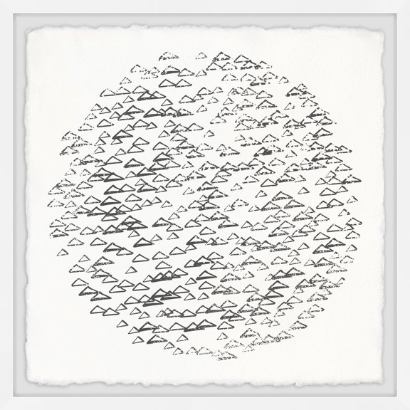 Black Triangle Wall Art - Modern Canvas Print, Floating Frame, Contemporary Home Decor, Large Size 18x18