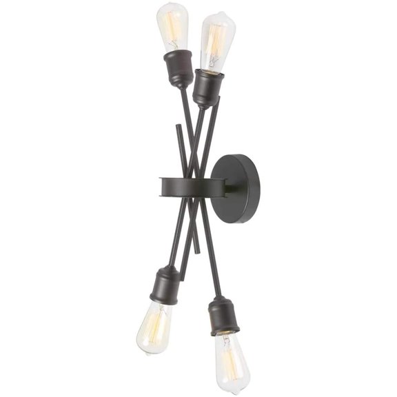 Country Cottage Wall Sconce - 4 Light Espresso Finish - Living Room Foyer Lamp