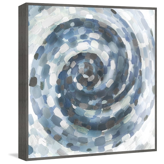 Blue Cottage Canvas Wall Art - Infinity Floater Framed Print - 32x32 Inch Home Decor