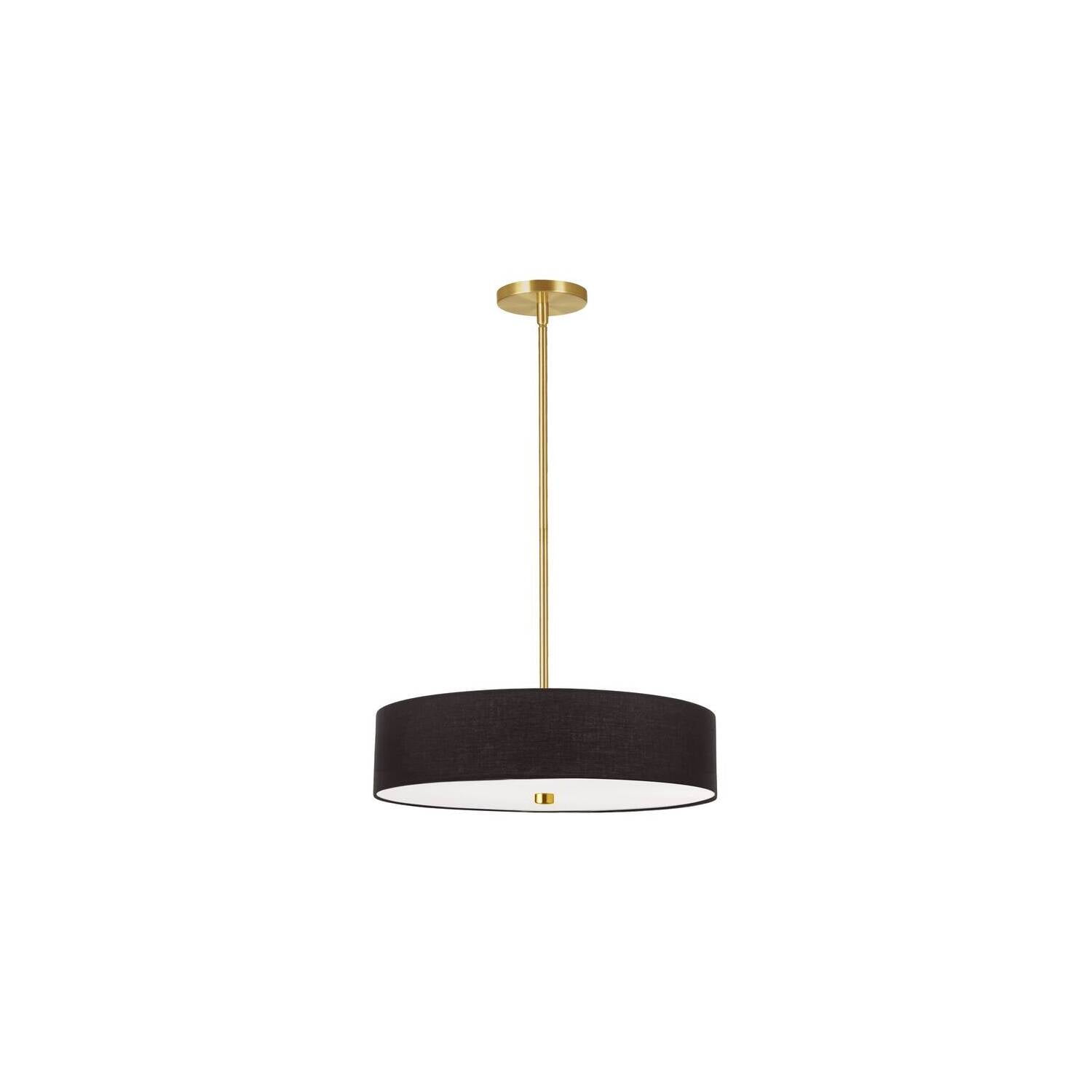 Everly Transitional 20" Aged Brass Drum Pendant with White Shade