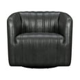 thumbnail image 1 of Swivel Barrel Chair Genuine Leather Living Room Chair Modern Armchair, 1 of 1