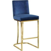 Homestock Country Cottage Navy Velvet Stool