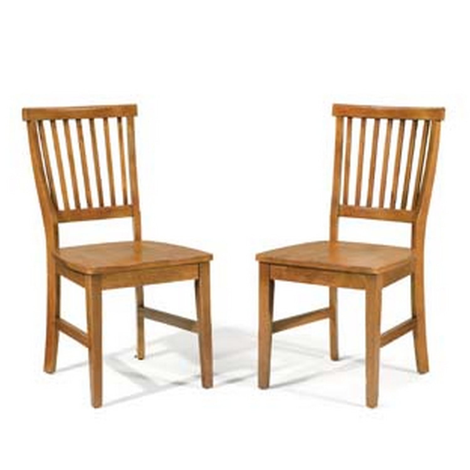 Cottage Oak High Slat Ladderback Side Chair Set of 2