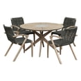 thumbnail image 1 of Outdoor Dining Set 5 Piece Eucalyptus Concrete Patio Table Chairs, 1 of 1
