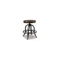 thumbnail image 1 of Homestock Earthy Elements 24 In. Adjustable Swivel Counter Stool , Pack Of 2, Black Metal Base-Pack Of Two Backless Counter Height Stool Chair Tubular, 1 of 9