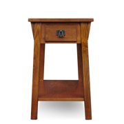 Homestock Earthy Elements End Table with Drawer, Made with Solid Wood, Side Table for Living Room, Bedroom, and Offices, Russet Finish, Sturdy Construction