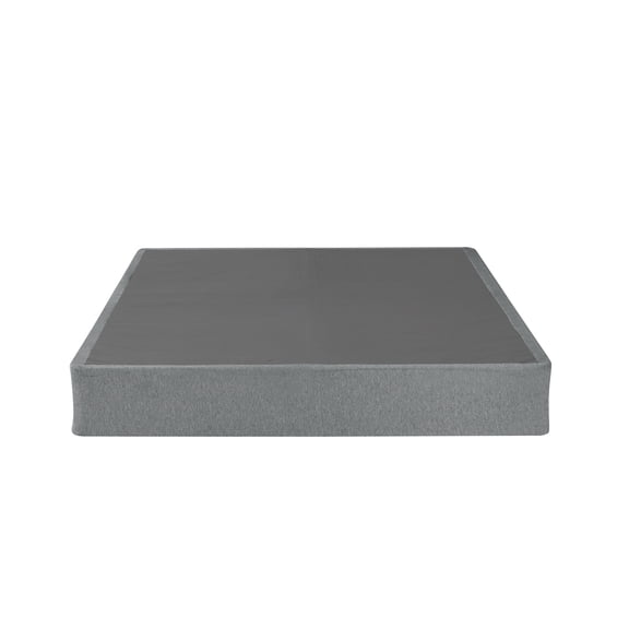 Folding Bed Foundation - Metal Frame, Linen Upholstery, Space Saving Design, Supports 800 Lbs, Grey Finish, 59" x 79"