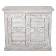 thumbnail image 1 of Antique White 2 Door Cabinet - Solid Wood Storage Organizer - Elegant Display Cabinet, 1 of 5