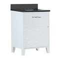 thumbnail image 1 of 24 Inch Single Sink Vanity Set - Modern Bathroom Vanity with Drawer Storage & Black Top, 1 of 1