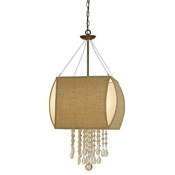 Metal Chandelier 38" Tall - Copper Finish Lighting - Modern Chandelier for Living Room, Dining Room