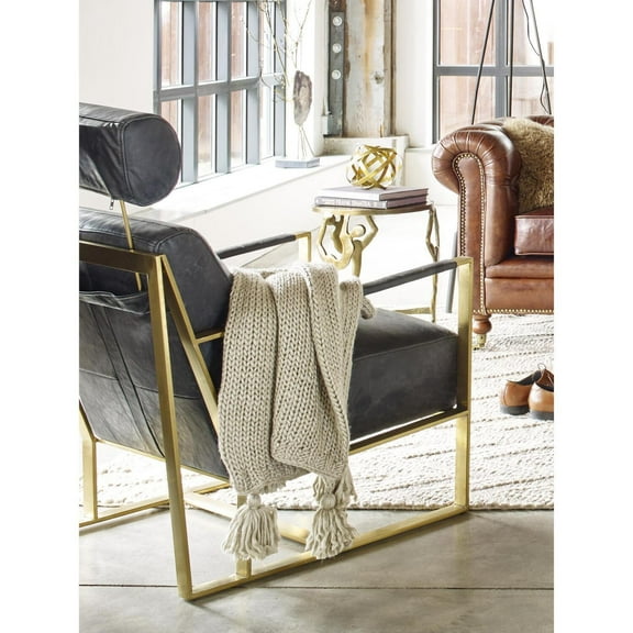 Modern Accent Chair Black Metal Frame Elegant Design Home Decor