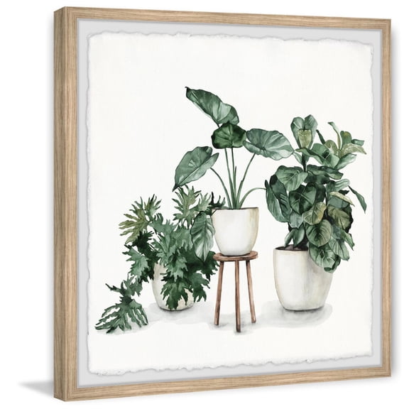 Blooming Garden Wall Art - 18x18 Framed Print - Eclectic Home Decor - Abstract Digital Art for Living Room