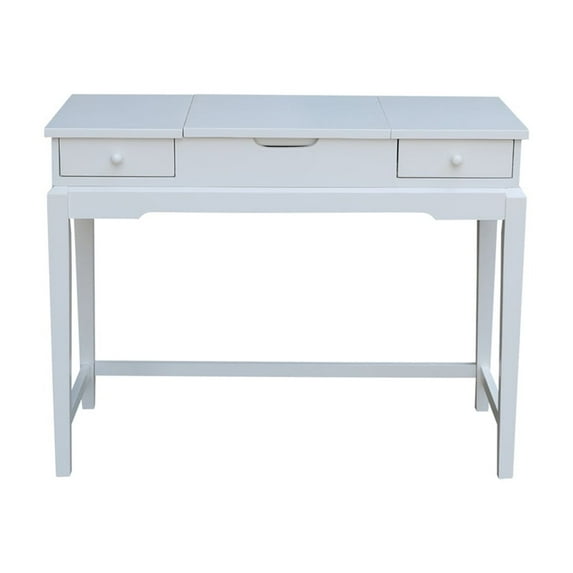 Makeup Vanity Desk with Mirror - Elegant Beauty Station - 24" x 36" Snow White Home Decor