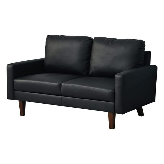 HomeStock Modern Motifs Stylish Modern Comfortable Couch for Living Room & Office Seating-Color:Black,Size:Leather LoveSeat