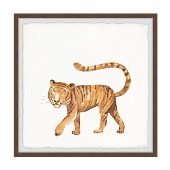 Tiger Wall Art Print Framed - 24x24 Inch Canvas Painting for Living Room Decor