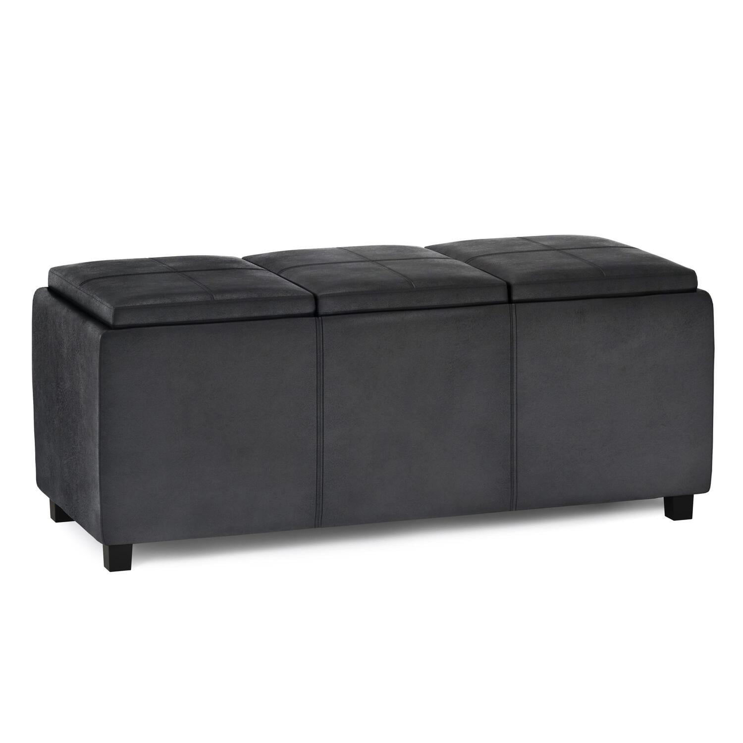 Homestock Eclectic Exclusivity 42 Inch Wide Rectangle Storage Ottoman ...