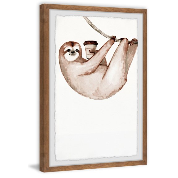 Sloth Coffee Painting Print 8x12 Wall Art Decor Modern Abstract Home Decor Picture