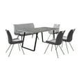 thumbnail image 1 of Modern 5 Piece Dining Set - Rectangular Table4 Chairs - Gray Concrete Top, 1 of 1