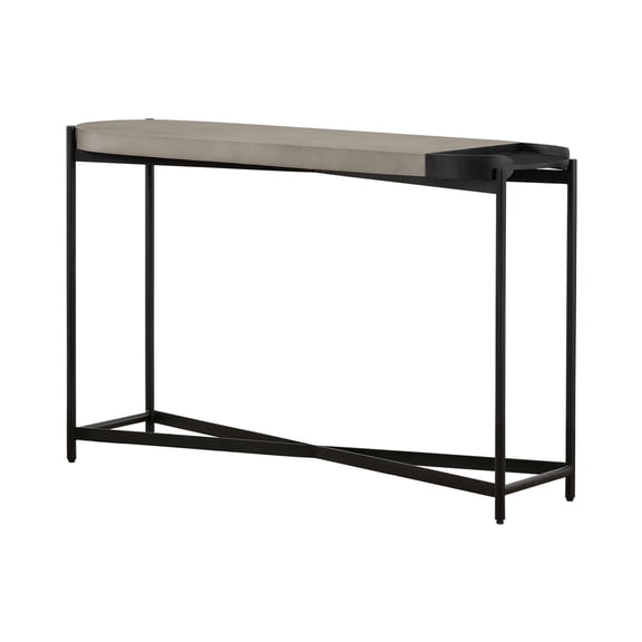 Modern Console Table - Gray Concrete TopBlack Metal Base - Entryway Sofa Table - 47" Wide